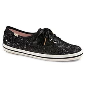 Kate spade black sparkle glitter shoes